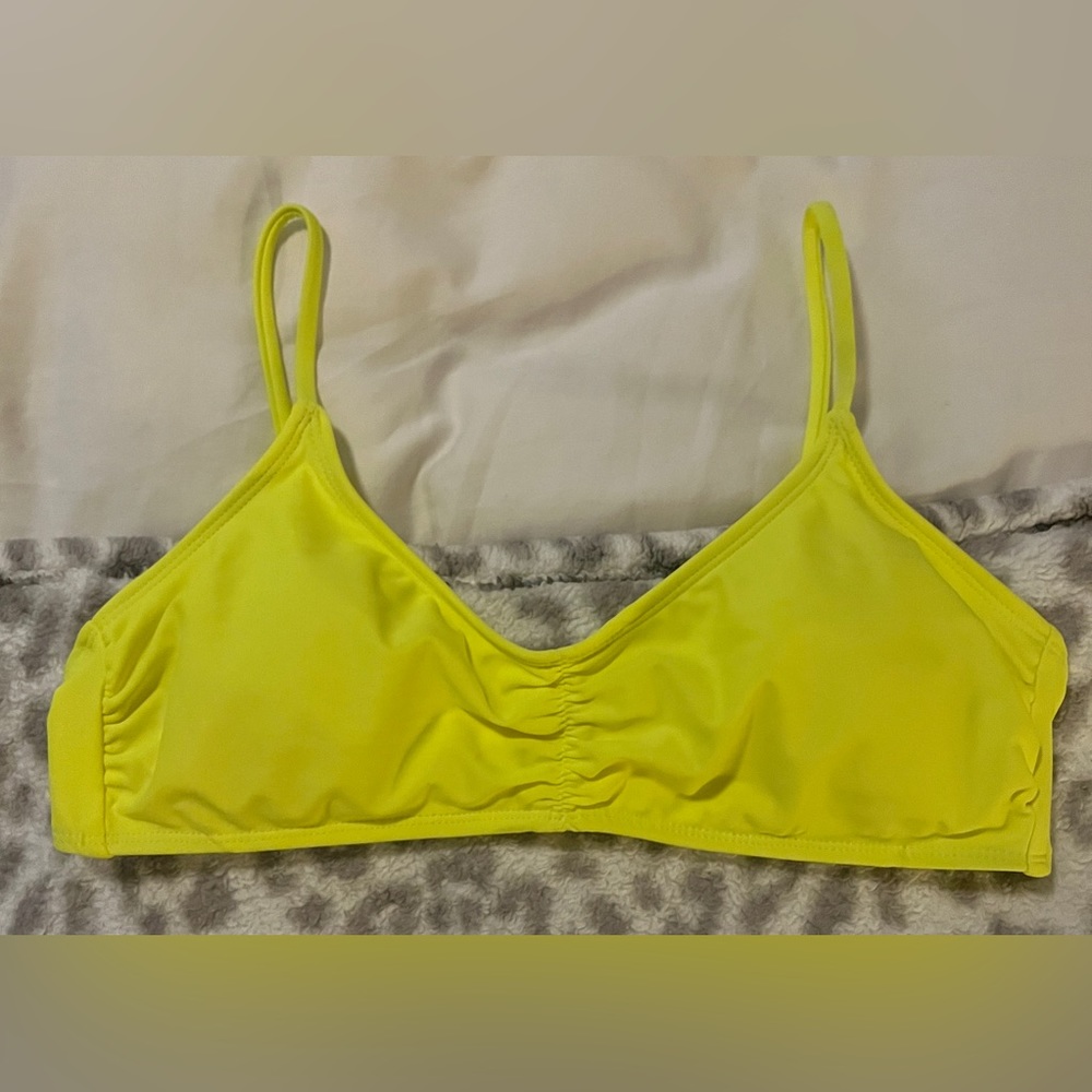 Neon Yellow Bikini Top.